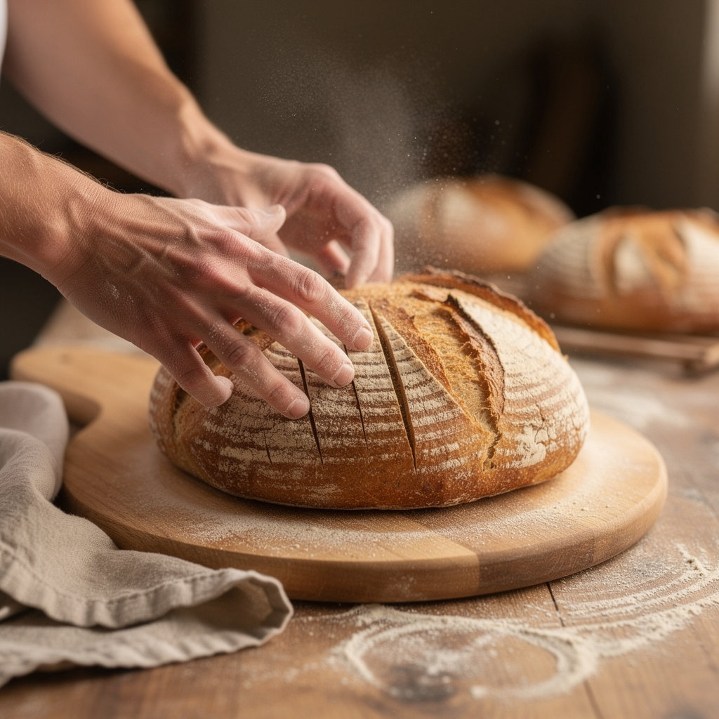 Golden Crust Bakery artisan bakers preparing fresh bread in Portland, Oregon